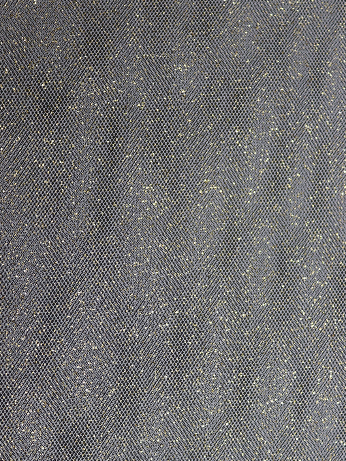 Elfenbeinfarbener Tüll mit Goldglitzer - P15