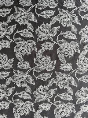 Elfenbeinfarbene französische Flockspitze mit Blumenmuster – Rebel