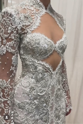 Elfenbeinfarbene Perlenspitze – Romy