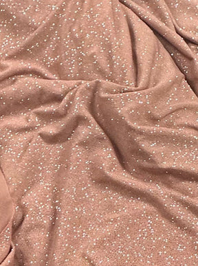 Rose Gold Glitter Jersey Fabric - Daredevil