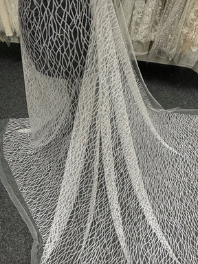 Elfenbeinfarbener Glitzertüll – Sparta