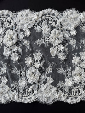 3D elfenbeinfarbene Spitzenborte – T622