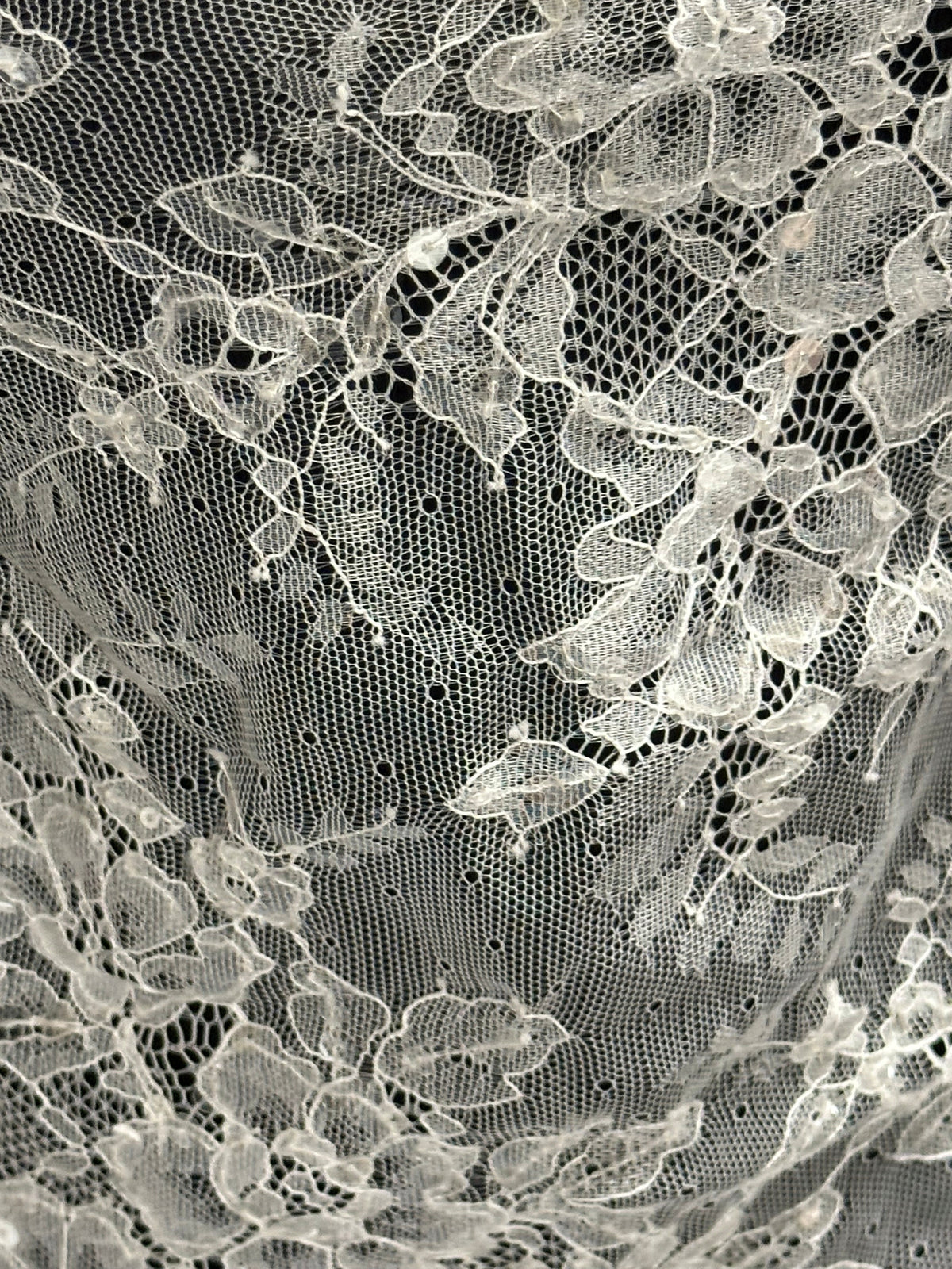 Elfenbeinfarbene Paillettenspitze - T681