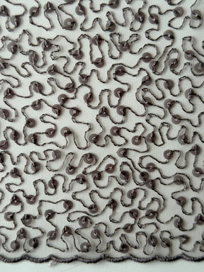 Taupefarbener, bestickter Paillettentüll – EB3001