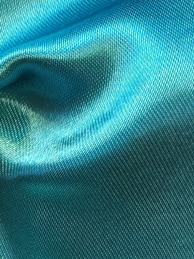 Turquoise Polyester Satin - Family