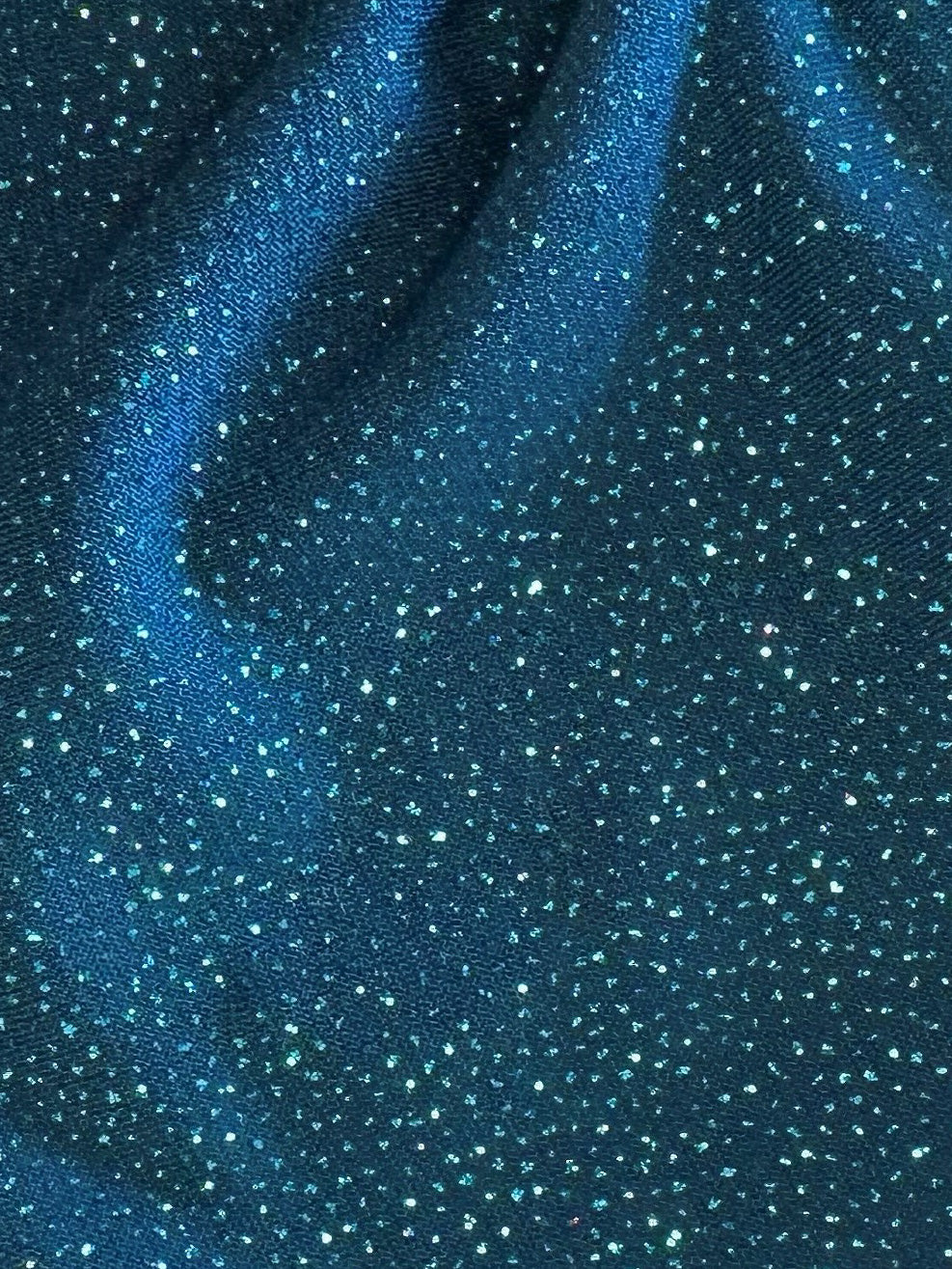 Türkisfarbener Glitzer-Jerseystoff – Dazzle