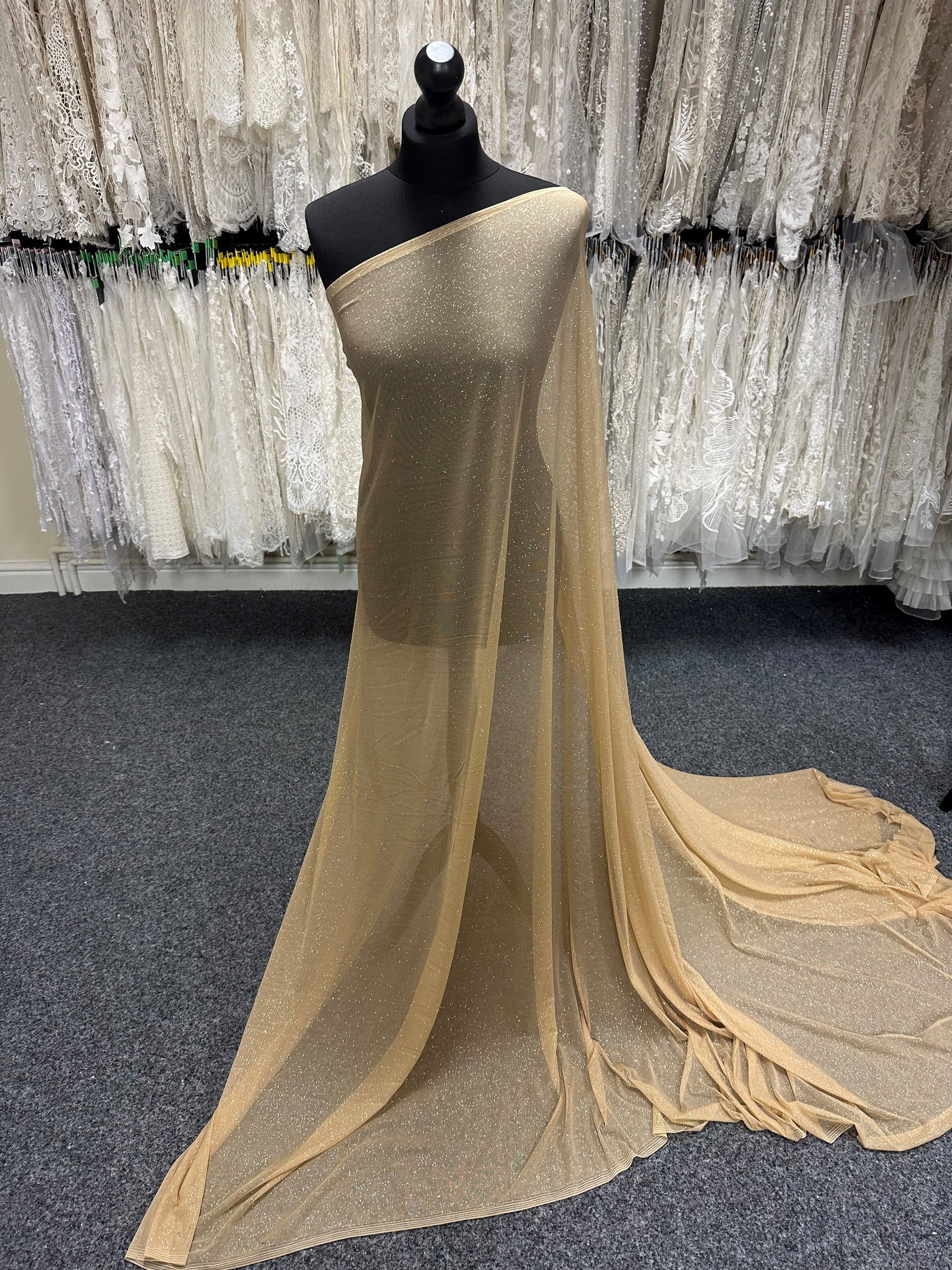 Goldfarbener Stretch-Glitzerstoff - Ballerina