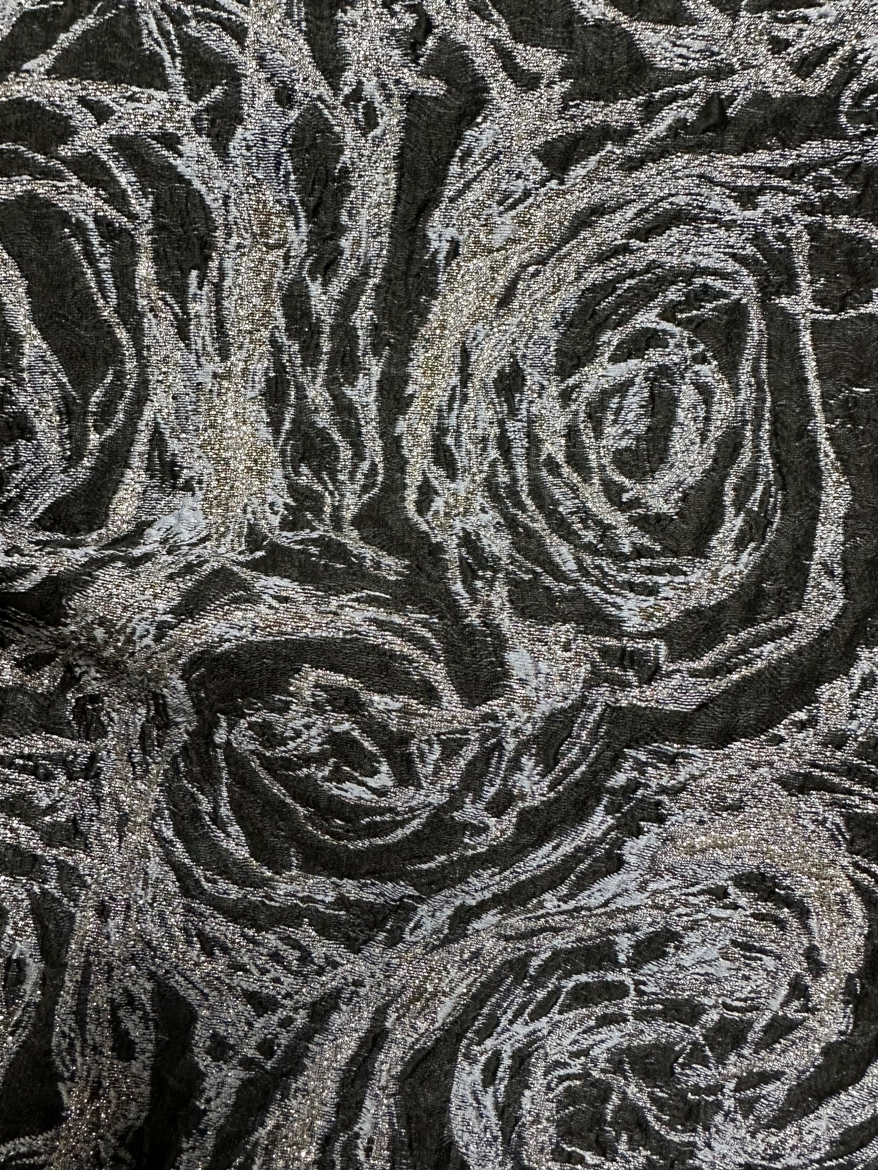 Blue Jacquard Floral Brocade - Hijack