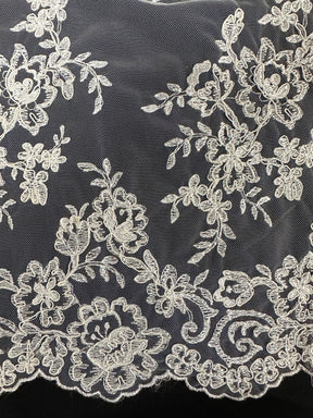 Elfenbeinfarbene, unbestickte Kordelspitze - Naomi (CF)