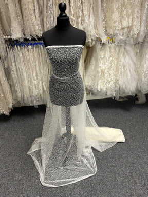 Moderne florale Spitze in Elfenbein - EB5002