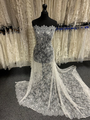 Ivory Corded and Sequin Lace - Cappie