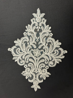 Elfenbeinfarbene Paillettenspitzenapplikation - Derrick