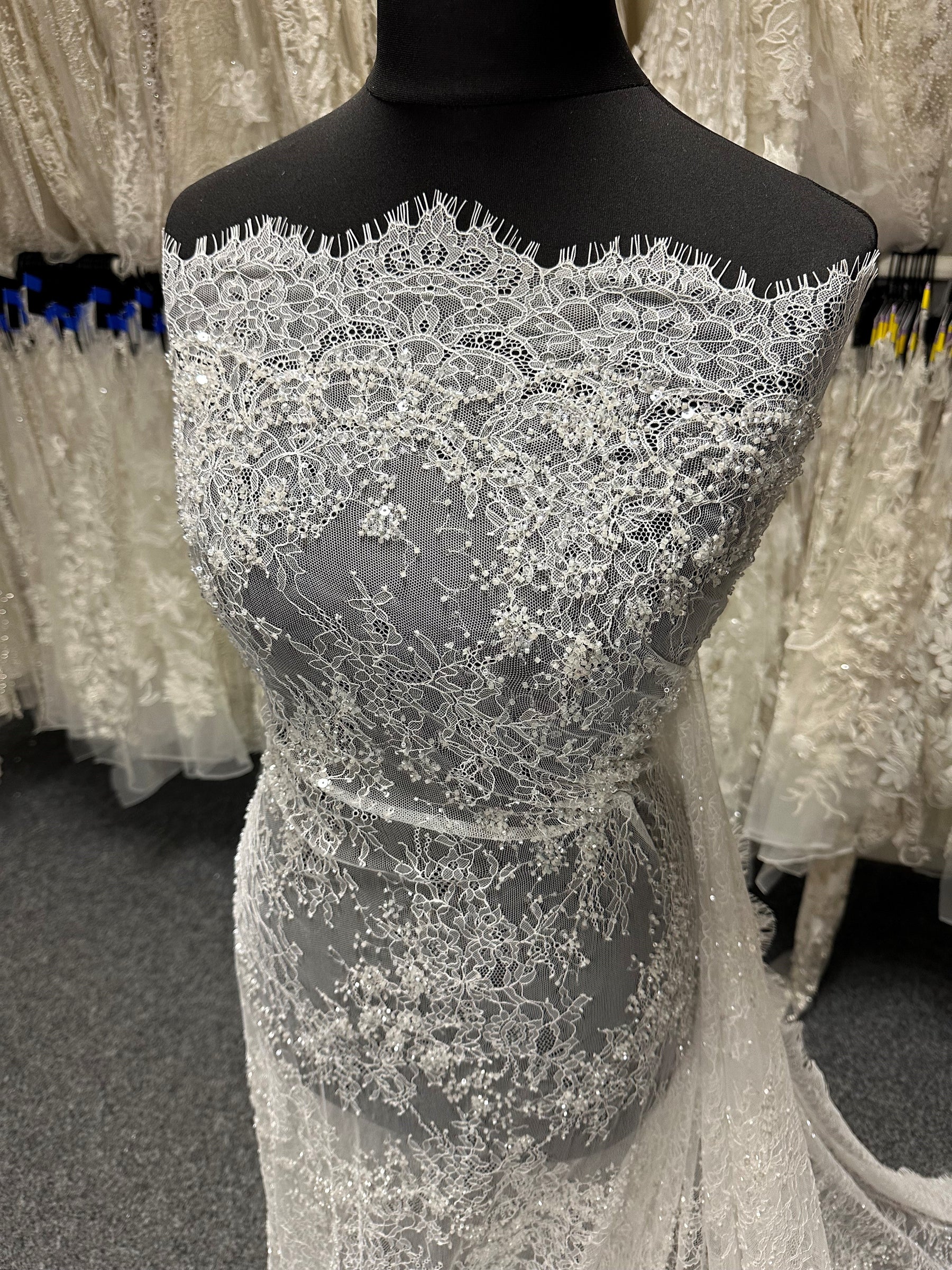 Ivory Corded and Sequin Lace - Fronnie