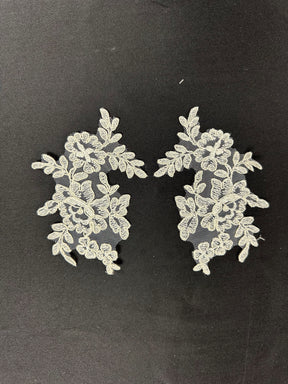 Elfenbeinfarbene Perlenspitzenapplikationen - Geräusch