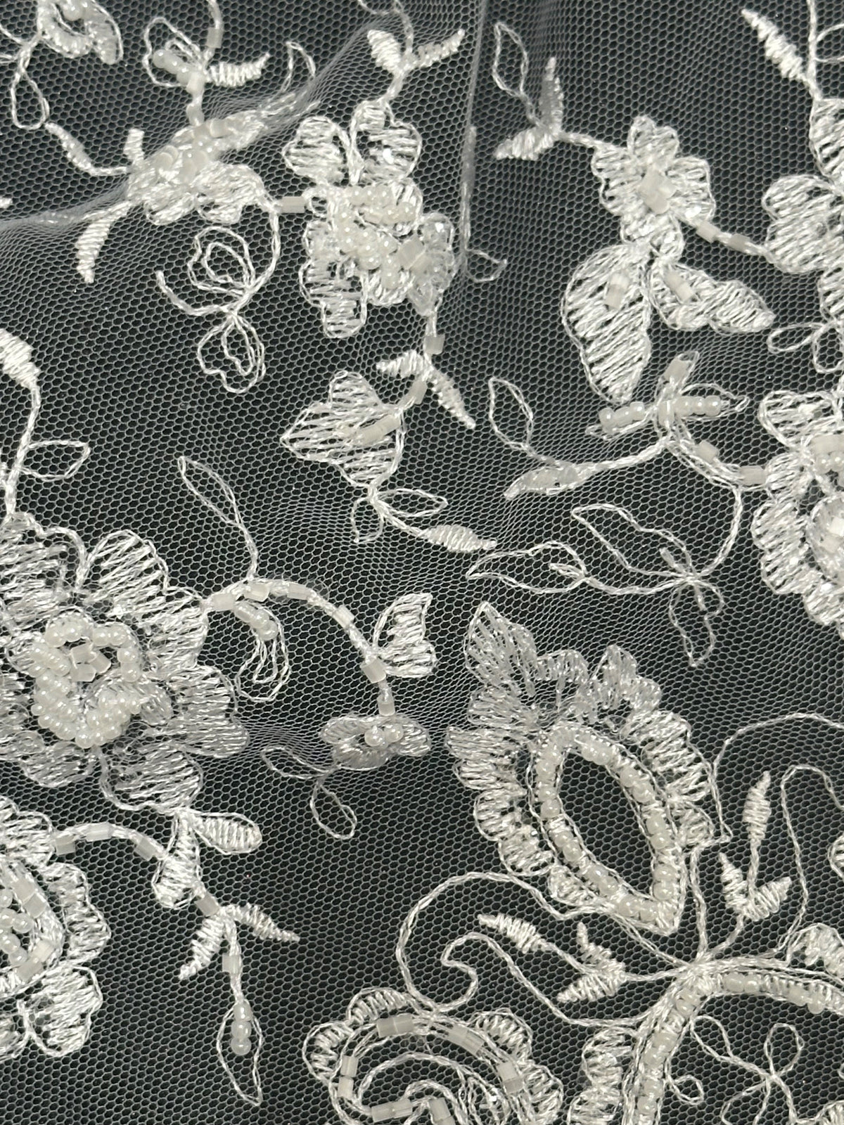 Elfenbeinfarbene Paillettenspitze - Sienna (CF) 