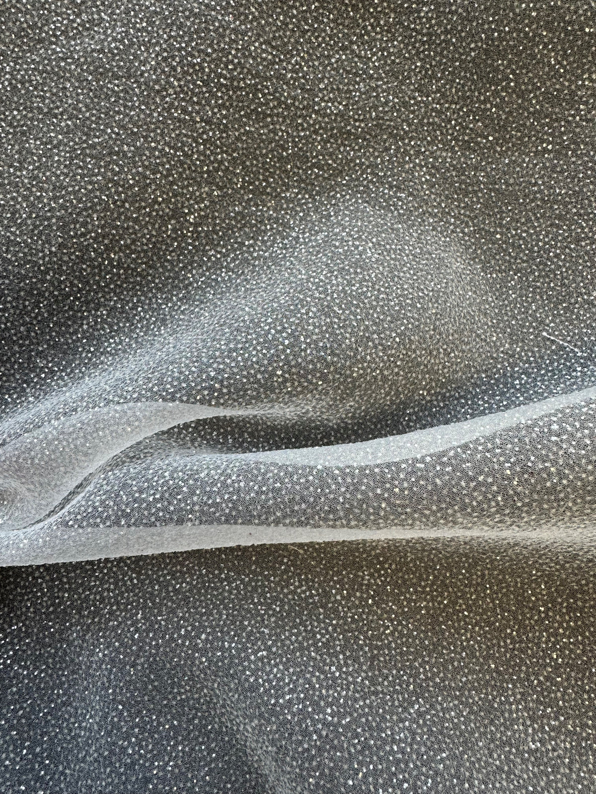 Elfenbeinfarbener Polyester-Kräusel-Organdy - Blizzard