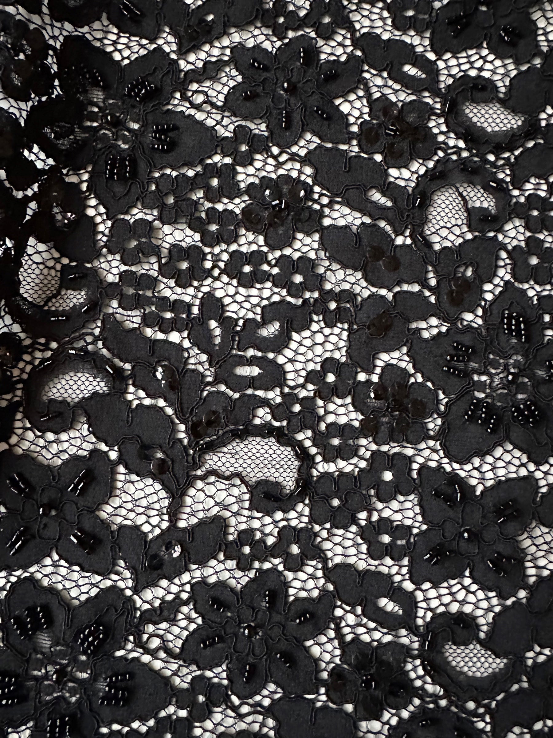 Schwarze Perlen- und Kordelspitze - Annabel (CF)