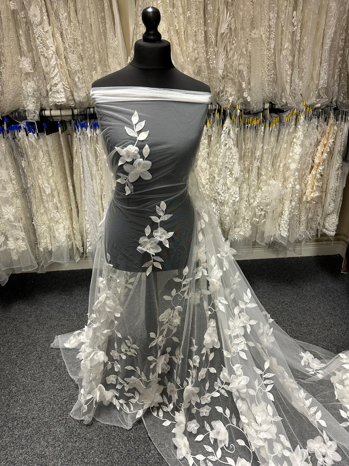 Ivory 3D Flower Lace - Portobella