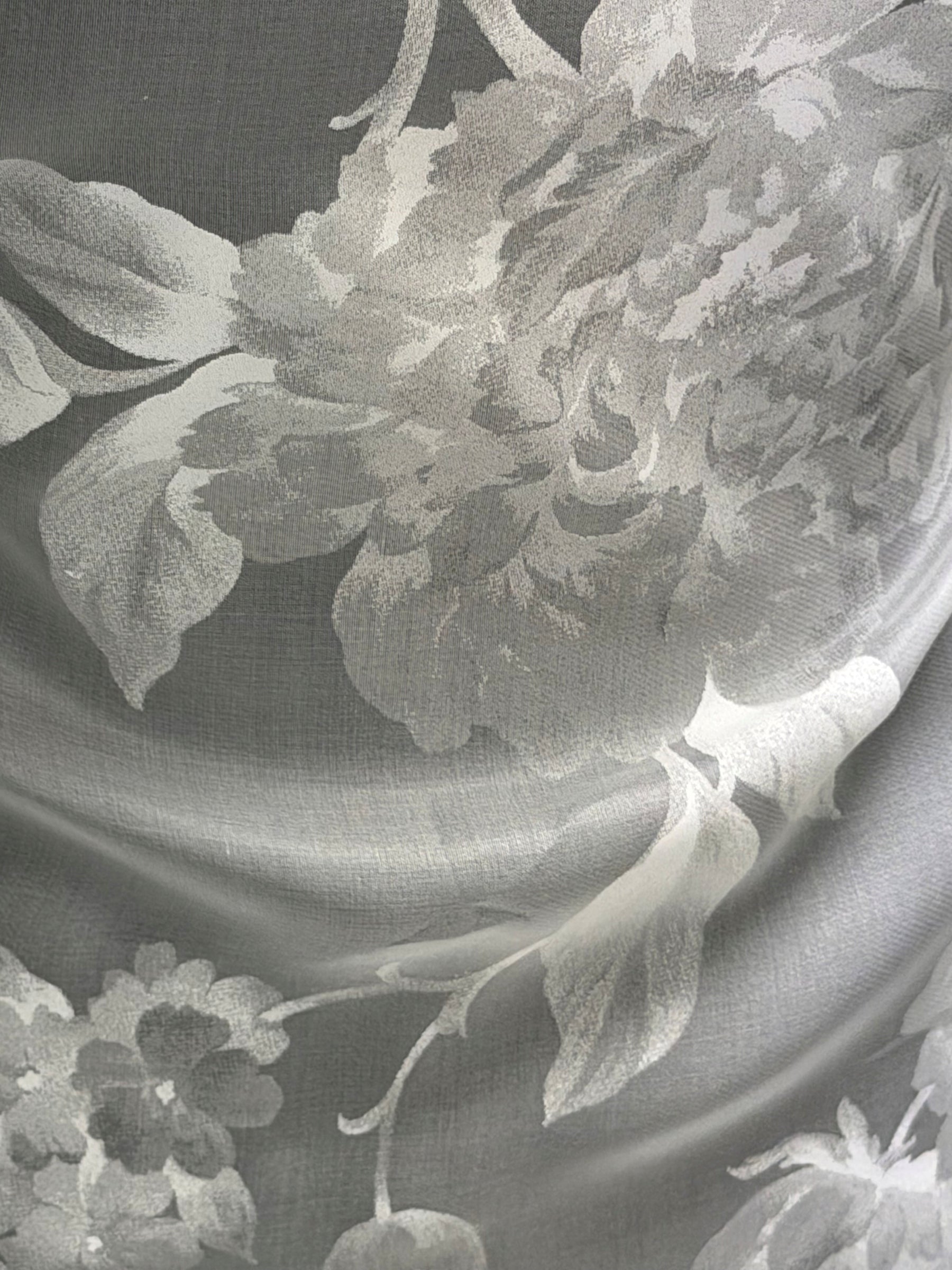 Elfenbeinfarbener bedruckter Organza-Satin - Ari