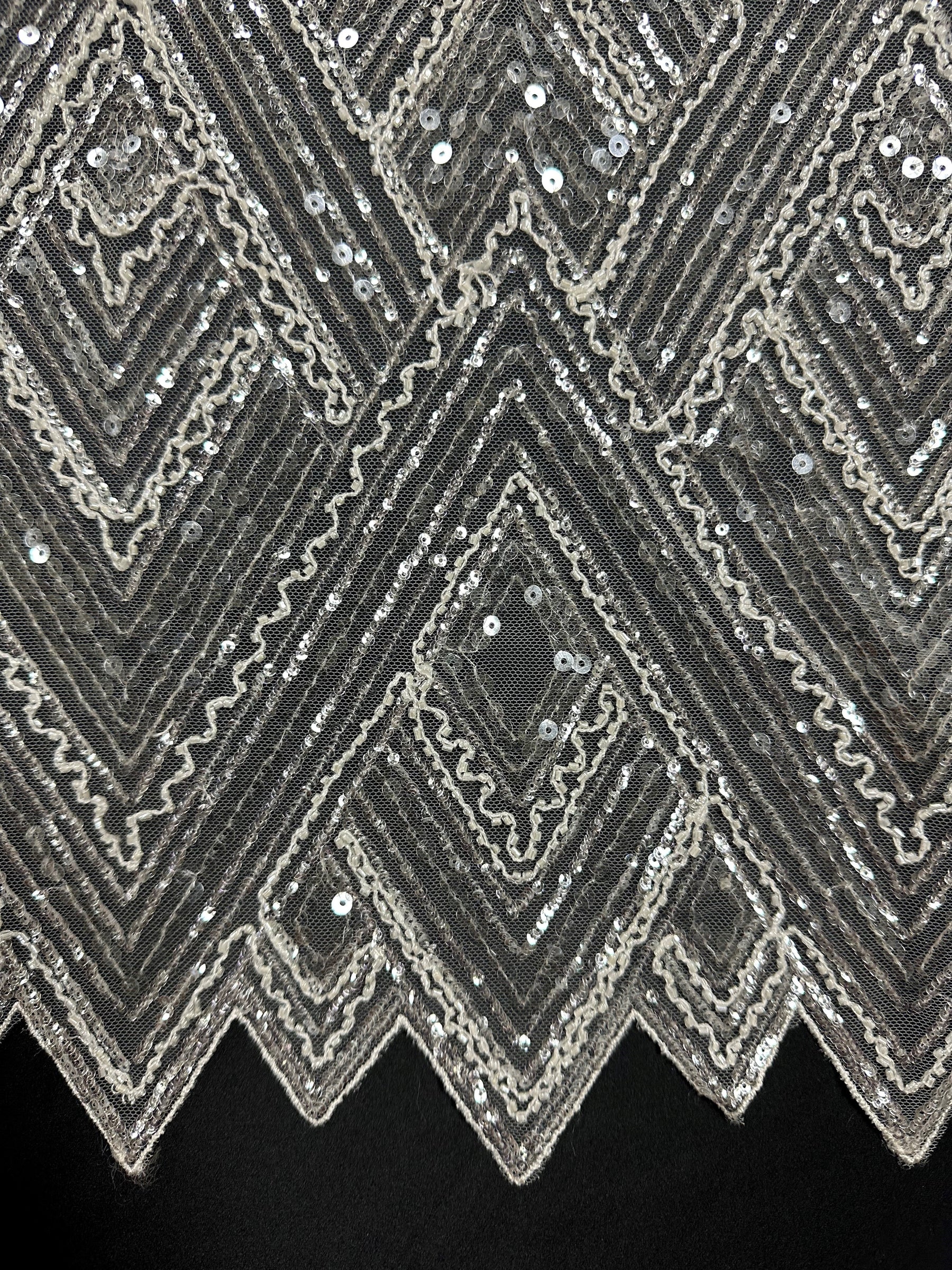 Elfenbeinfarbener Paillettentüll - Angola (CF Amelia)