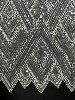 Elfenbeinfarbener Paillettentüll - Angola (CF Amelia)