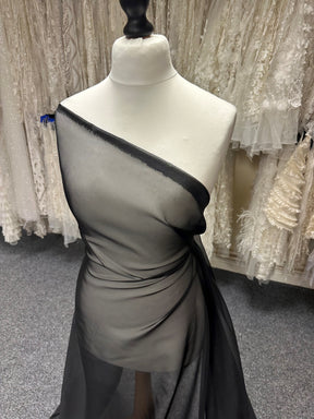 Schwarzer Polyester-Chiffon – Honesty