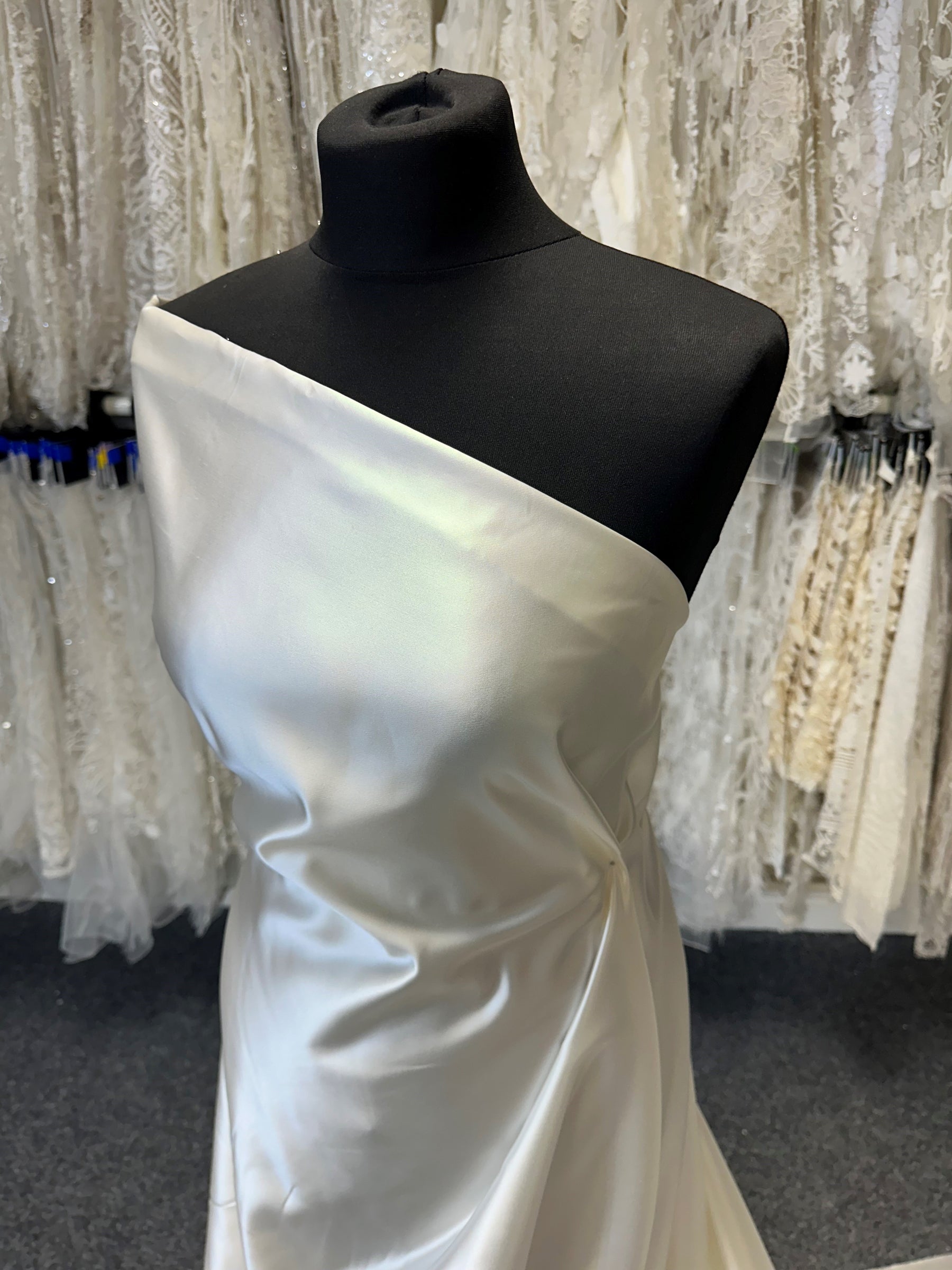 Ivory Silk Duchess Satin - Display