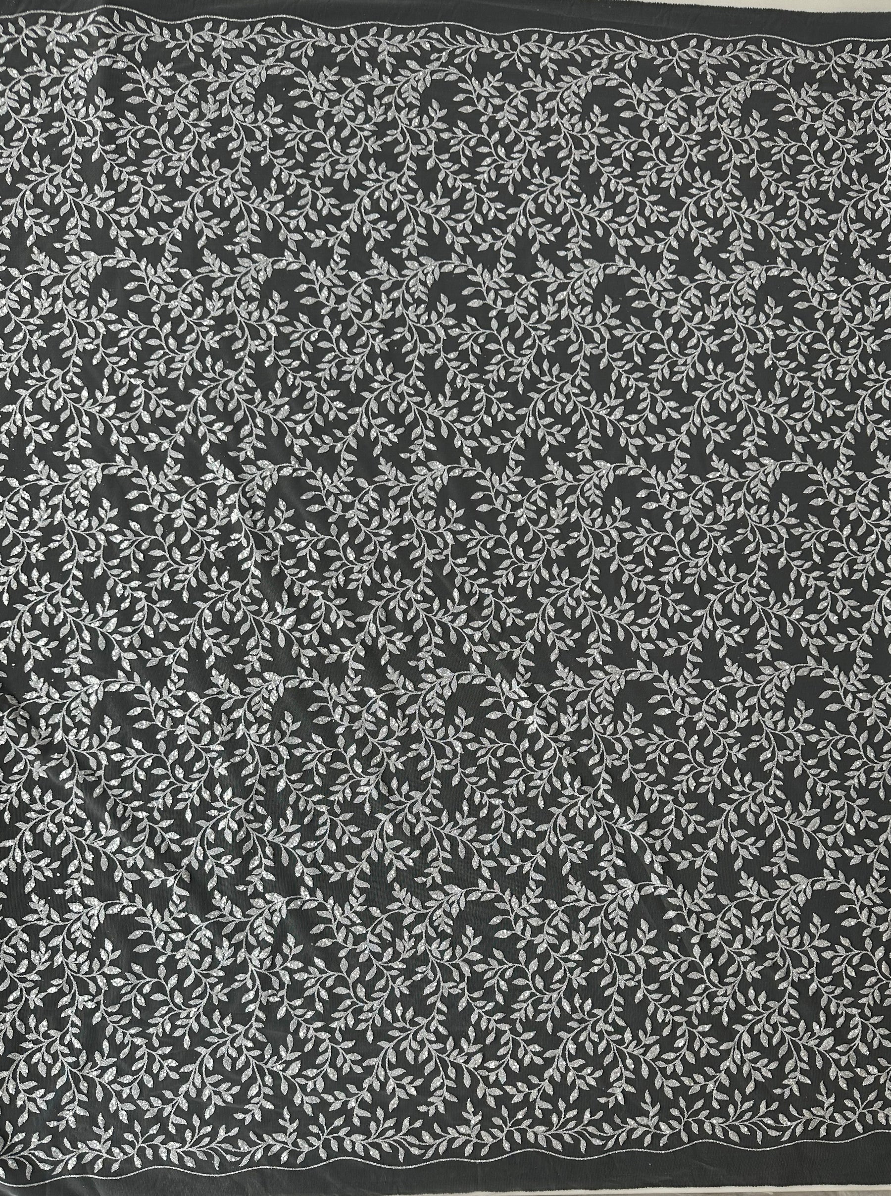 Elfenbeinfarbene Glitzerspitze - Simeon TU0061
