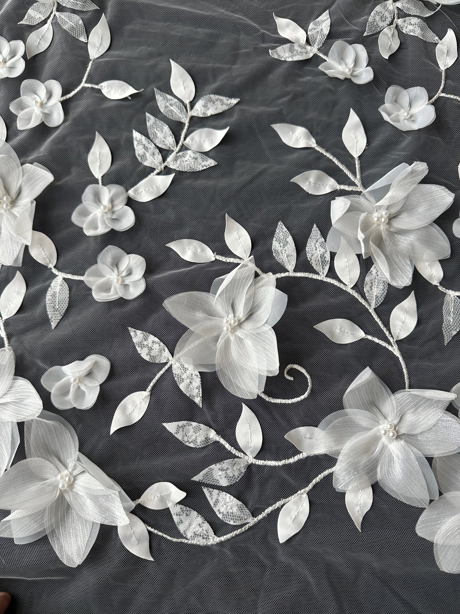 Ivory 3D Flower Lace - Portobella