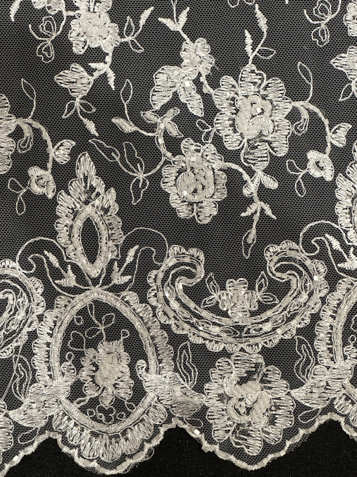 Elfenbeinfarbene Paillettenspitze - Sienna (CF) 