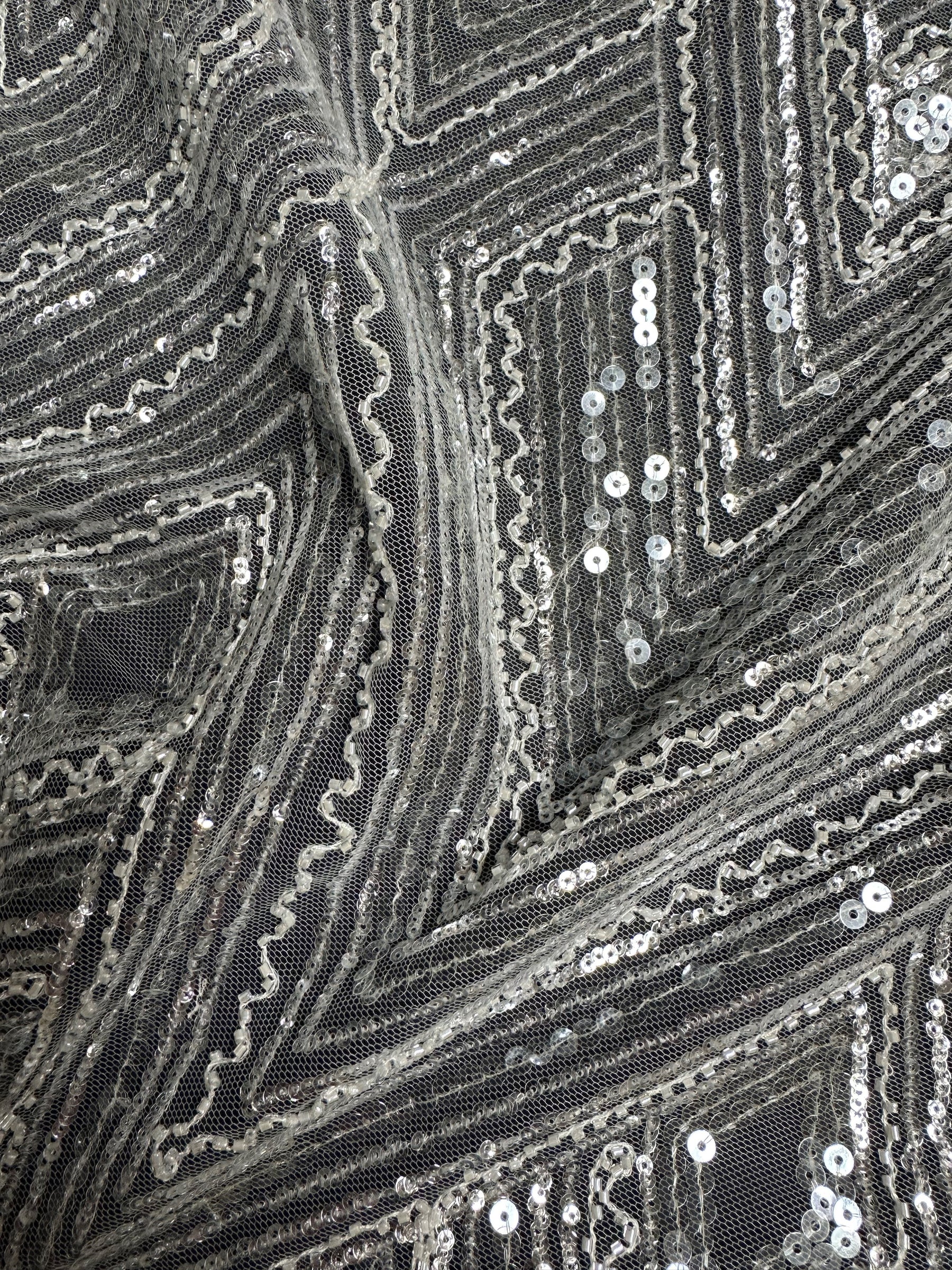 Elfenbeinfarbener Paillettentüll – Angola