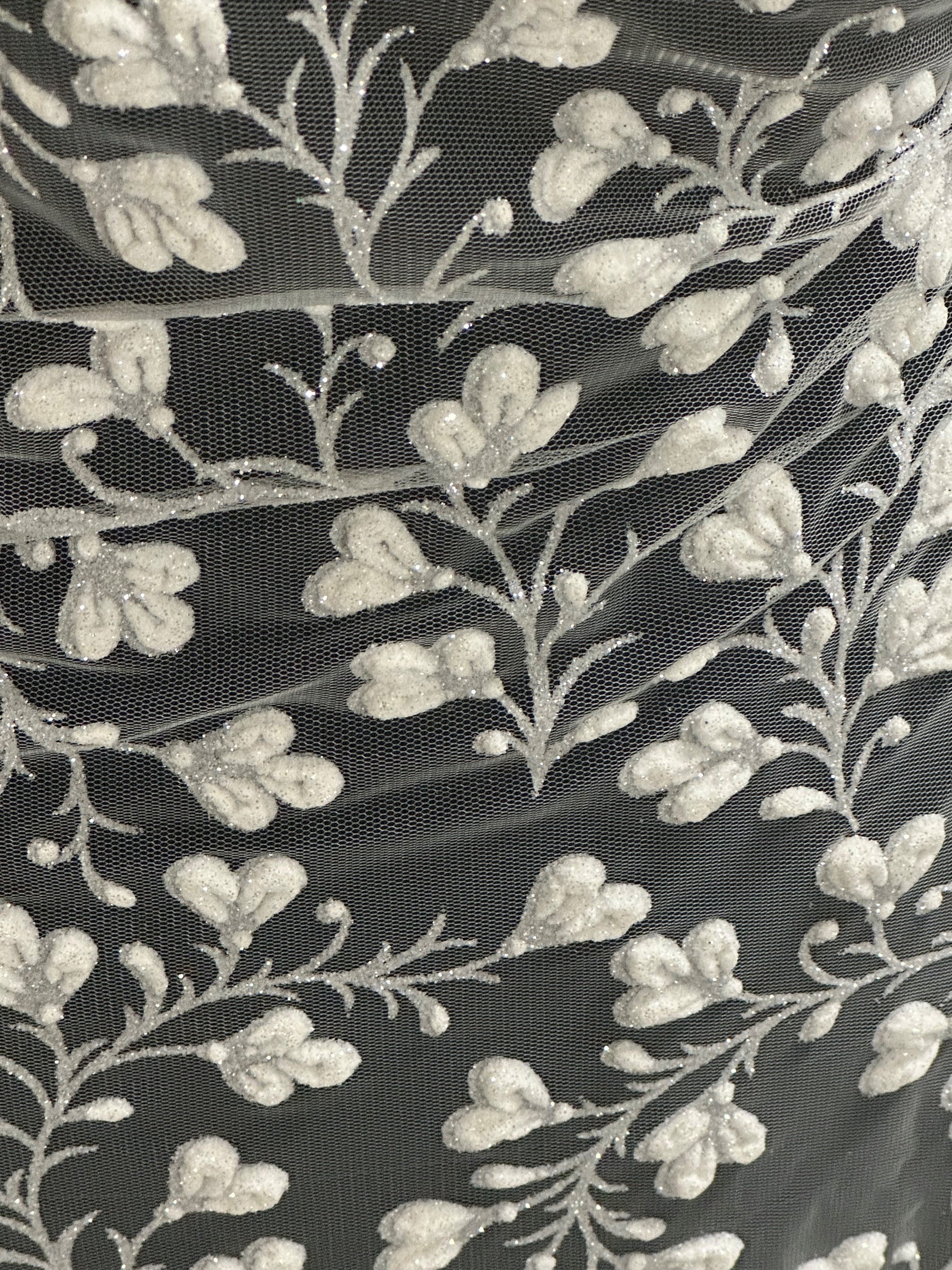 Elfenbeinfarbene Glitzer-Puffspitze - Kira