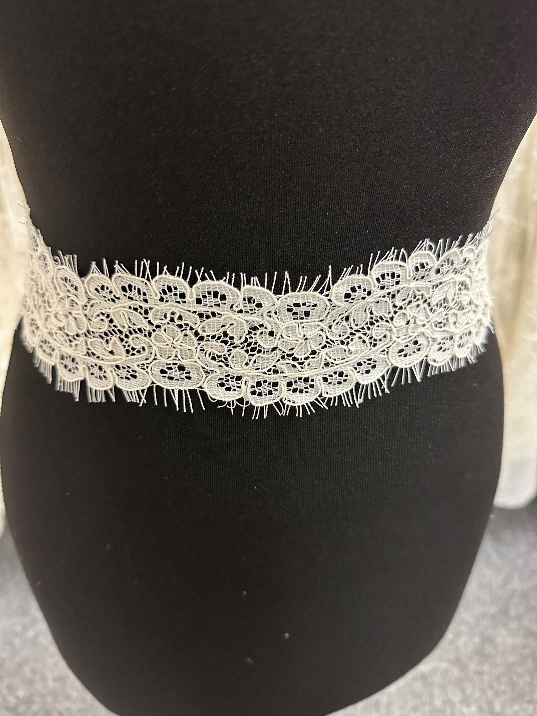 Elfenbeinfarbener Raschel-Spitzenbesatz – TR 1108