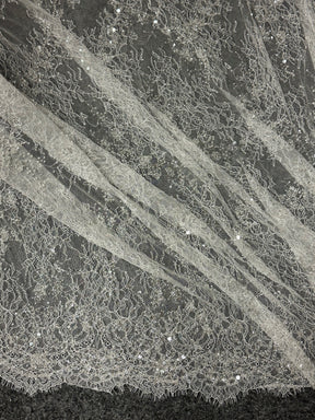 Ivory Corded and Sequin Lace - Fronnie