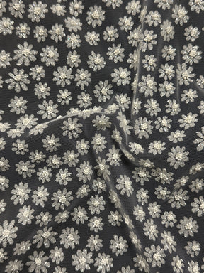 Weißer Glitzertüll mit Blüten - Joanne (CF)