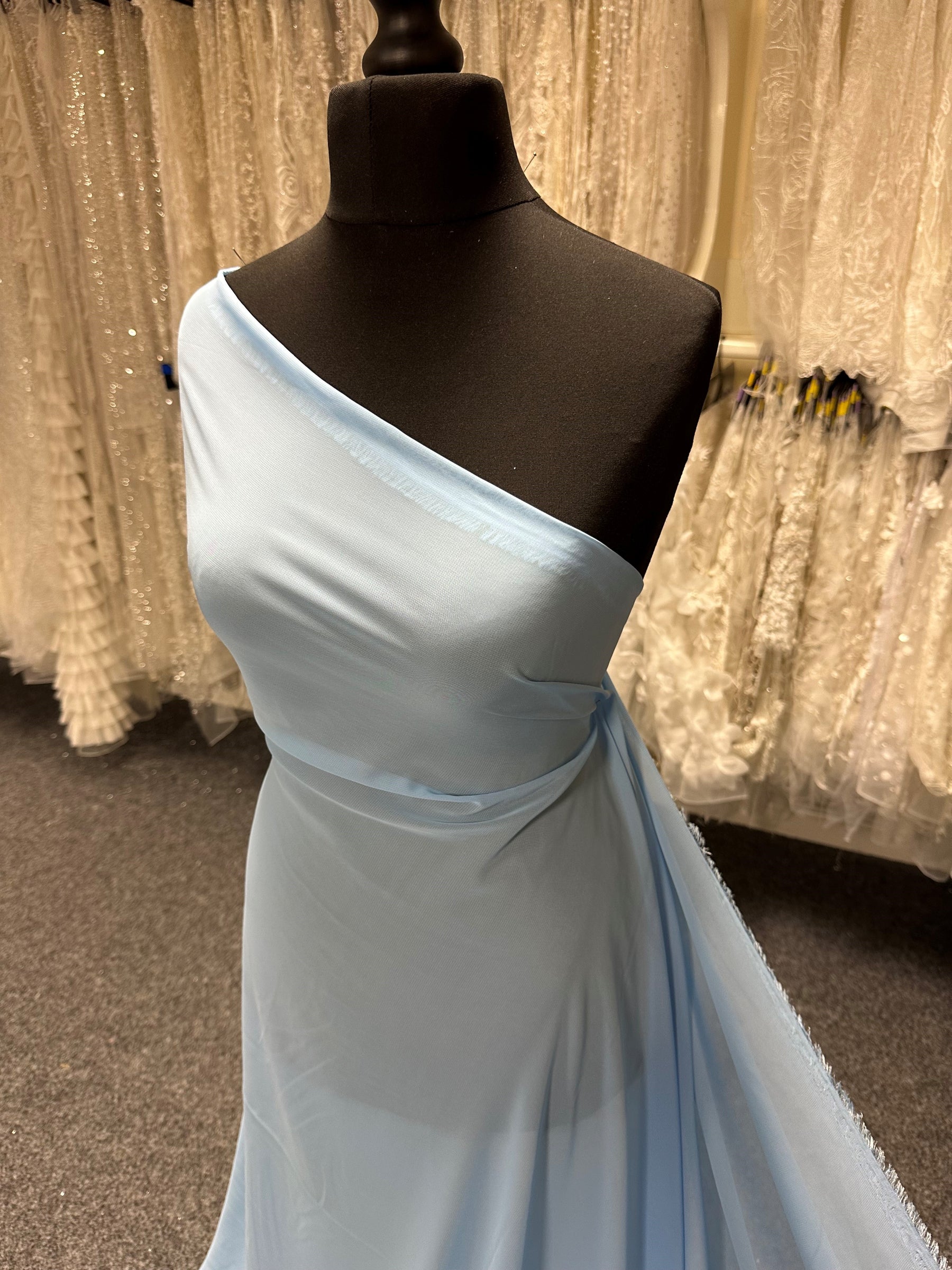 Hellblauer Polyester-Chiffon - Benevolence