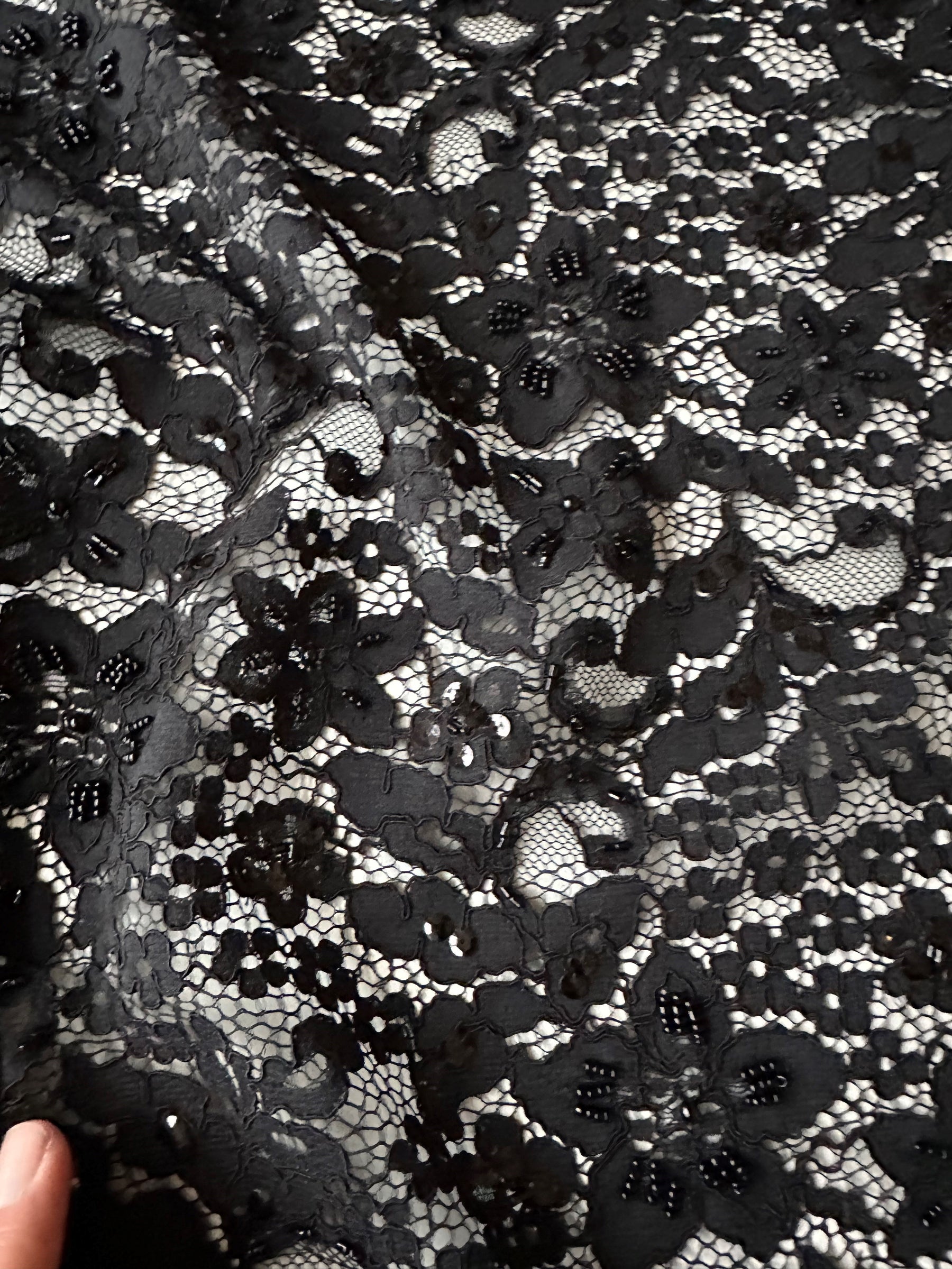 Schwarze Perlen- und Kordelspitze - Annabel (CF)