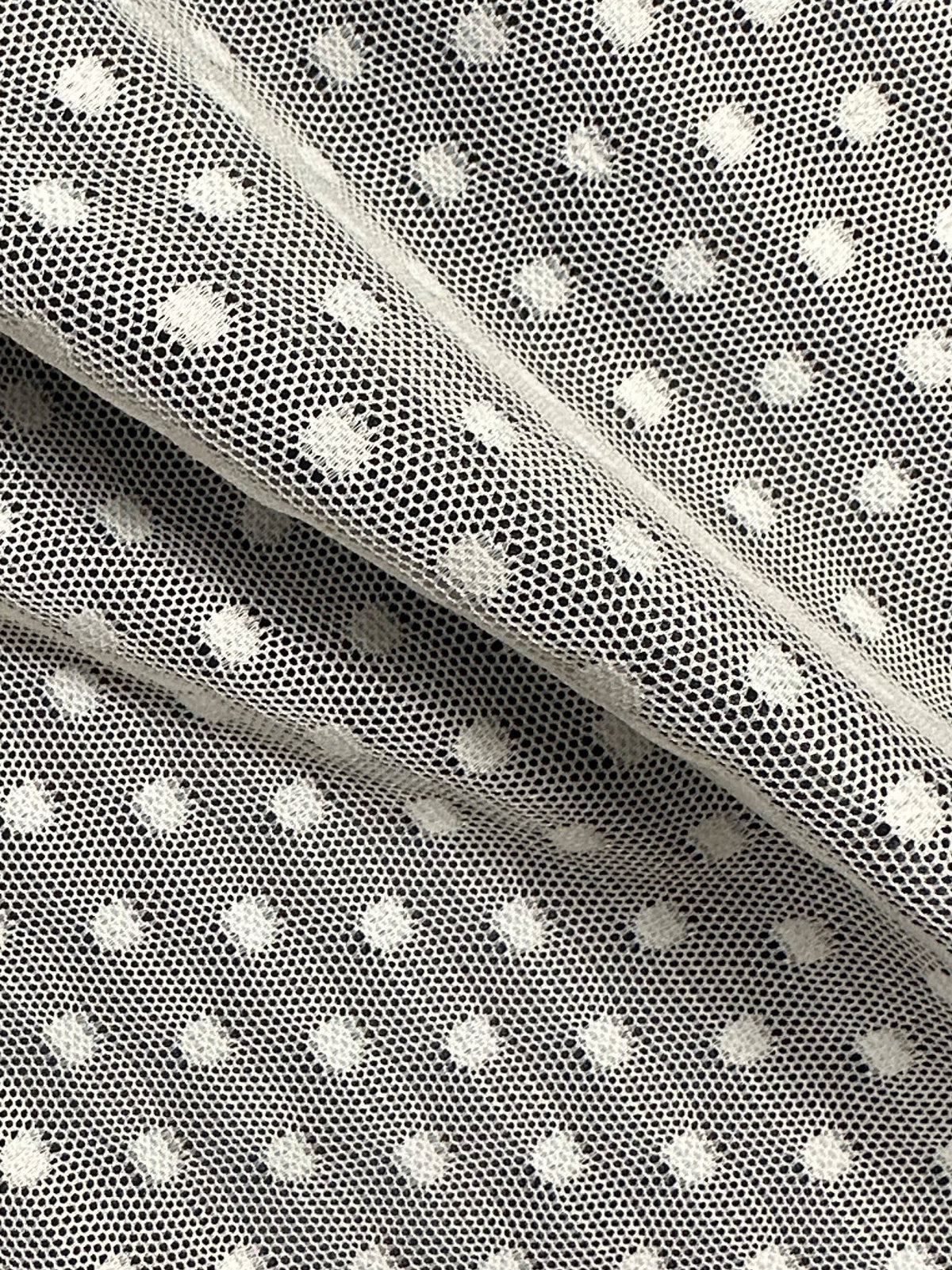 Elfenbeinfarbener Stretch-Tüll mit Fleckenmuster - Imola (CF)
