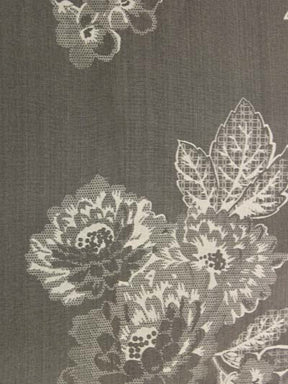 Elfenbeinfarbener bedruckter Seidentaft - Jacquetta