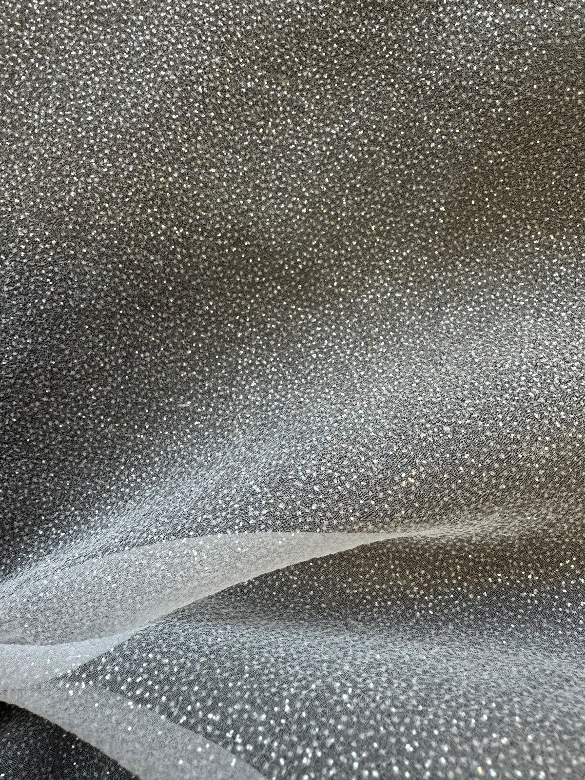 Elfenbeinfarbener Polyester-Kräusel-Organdy - Blizzard