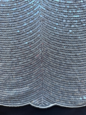 Elfenbeinfarbener, bestickter Paillettentüll – EB3020