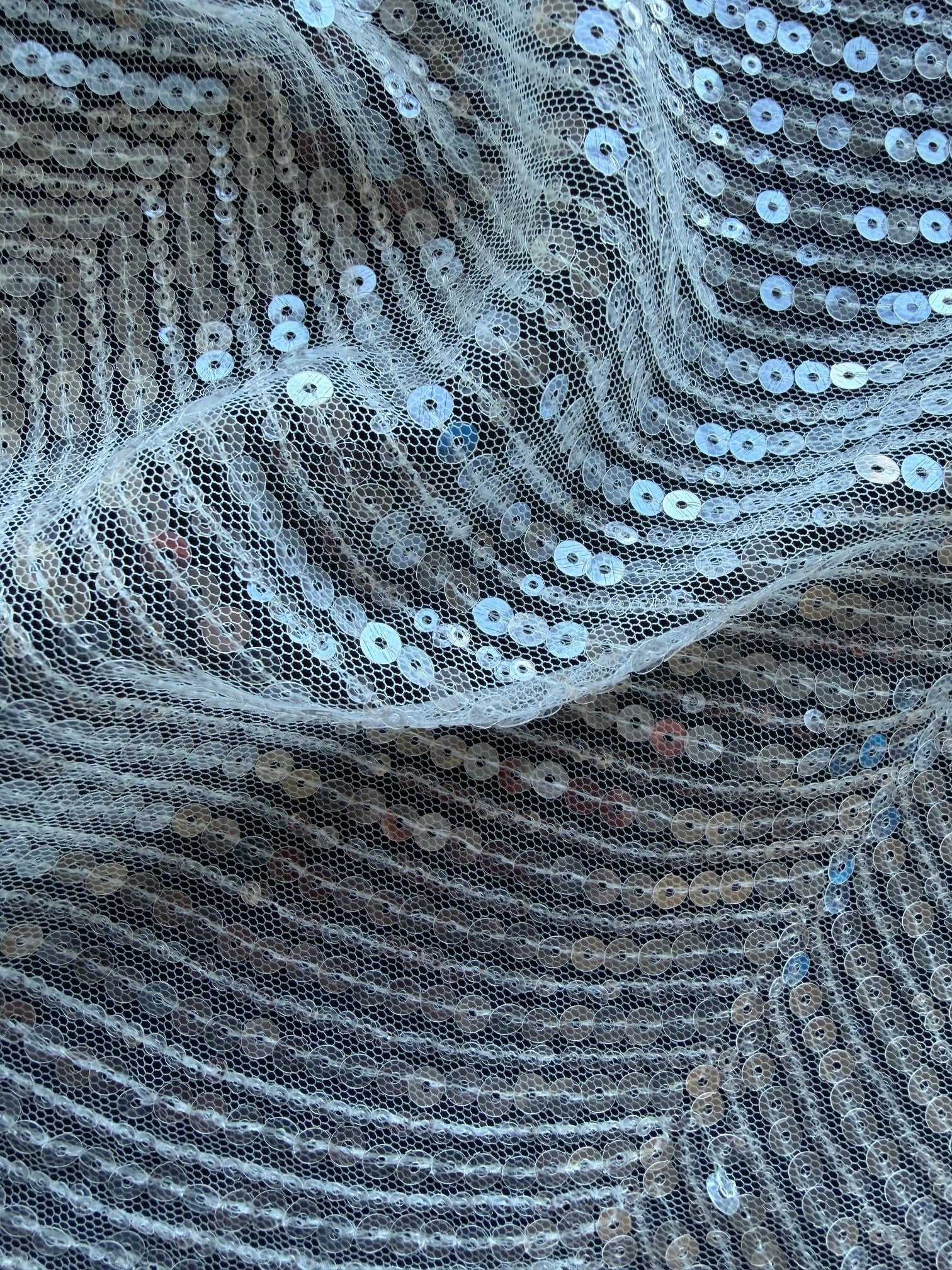 Hellblauer, bestickter Paillettentüll – EB3020