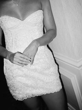 Elfenbeinfarbene Guipure-Spitze – Bertha