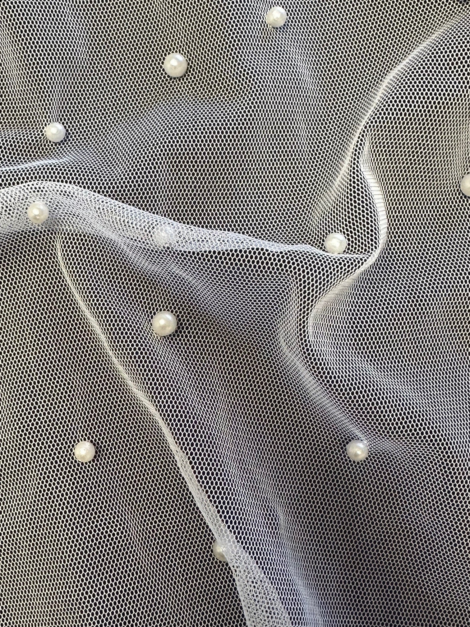 Elfenbeinfarbener Perlentüll - Cassis (CF)