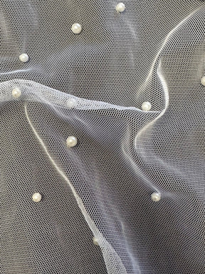 Elfenbeinfarbener Perlentüll - Cassis (CF)