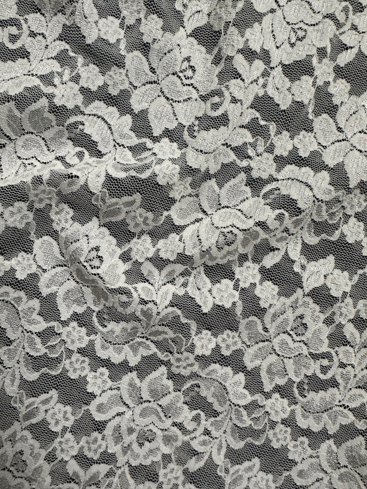 Elfenbeinfarbene Stretch-Raschelspitze - Perugia