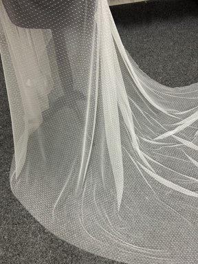 Elfenbeinfarbener Tüll mit Flecken - Madelaine (CF)