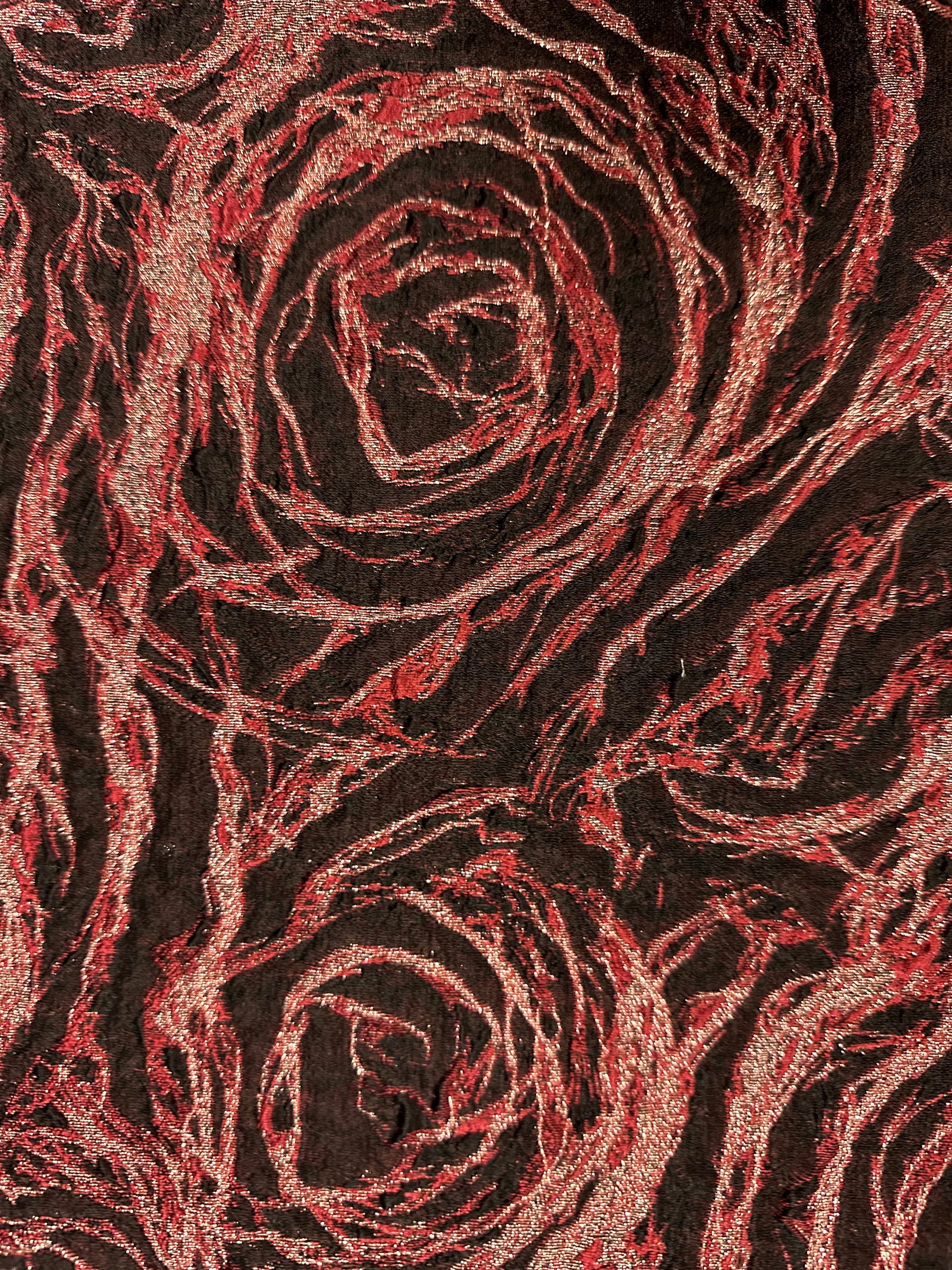 Red Jacquard Floral Brocade - Hijack