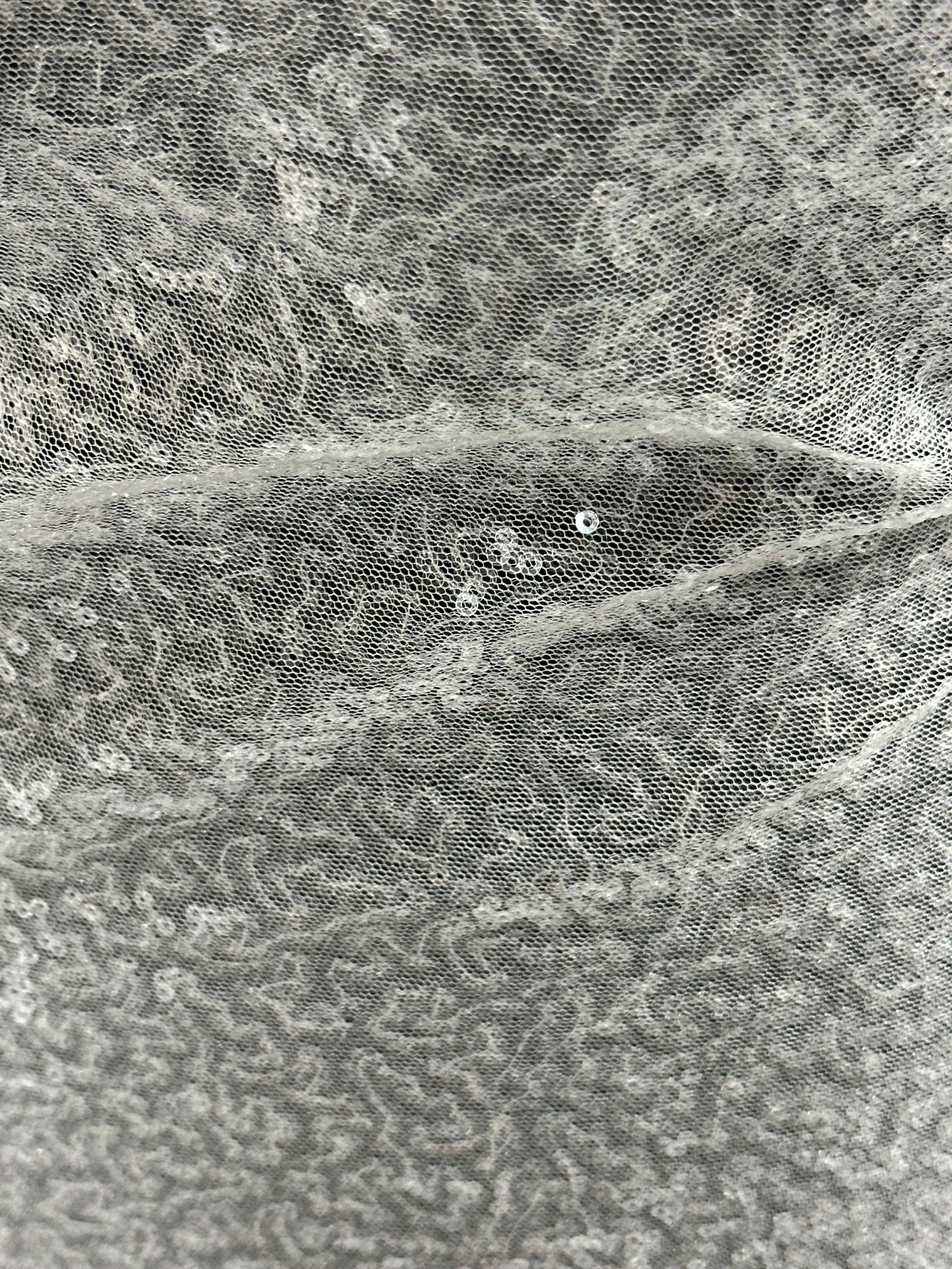 Ivory Sequinned Tulle - Lawful