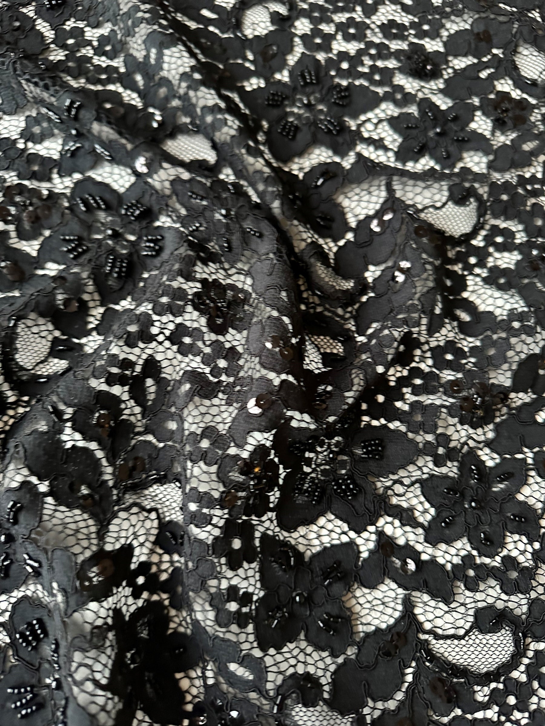 Schwarze Perlen- und Kordelspitze - Österreich (CF Annabel)